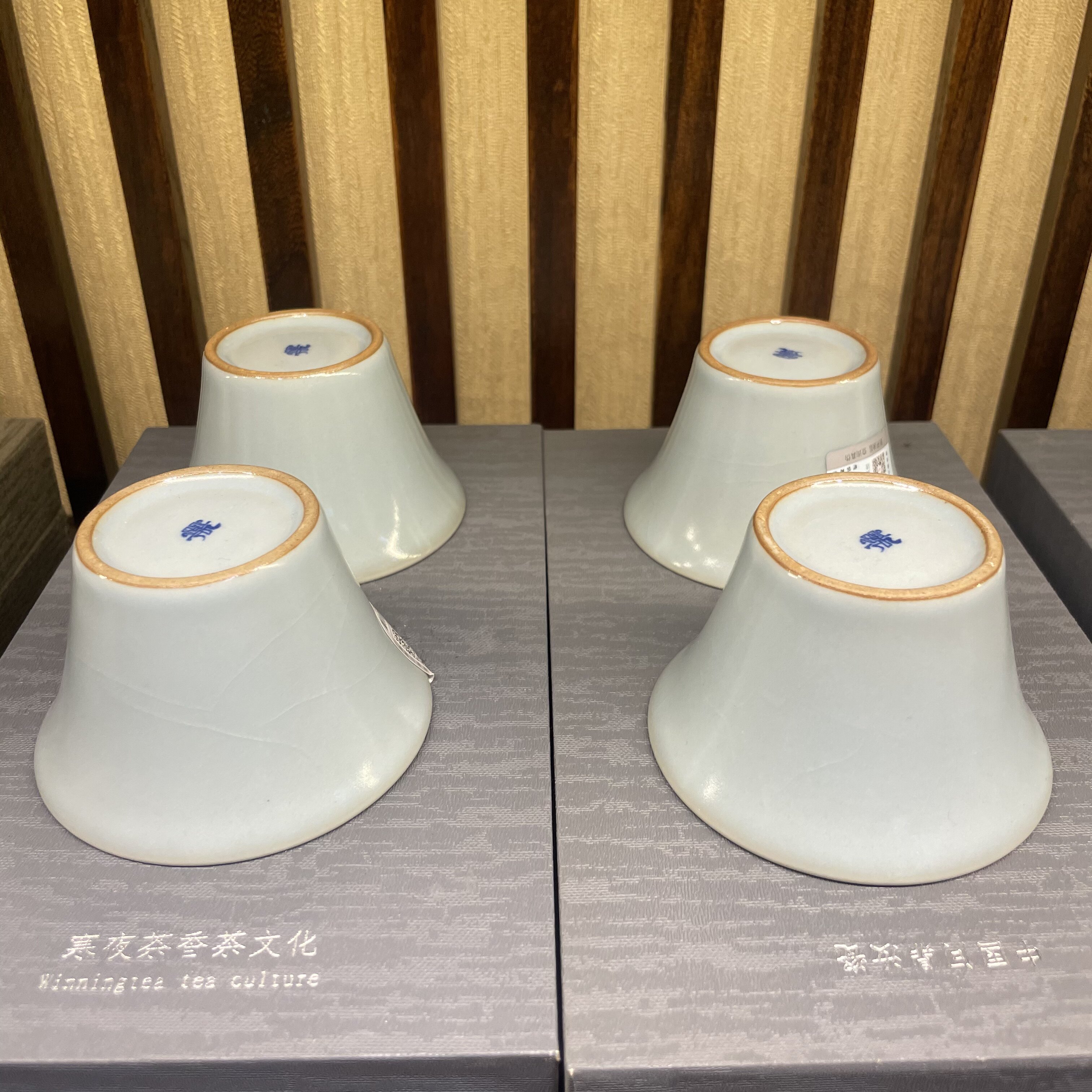 问鼎老款汝窑鼎字款马蹄杯天蓝釉色稀缺器型停烧款鼎峰汝窑汝瓷