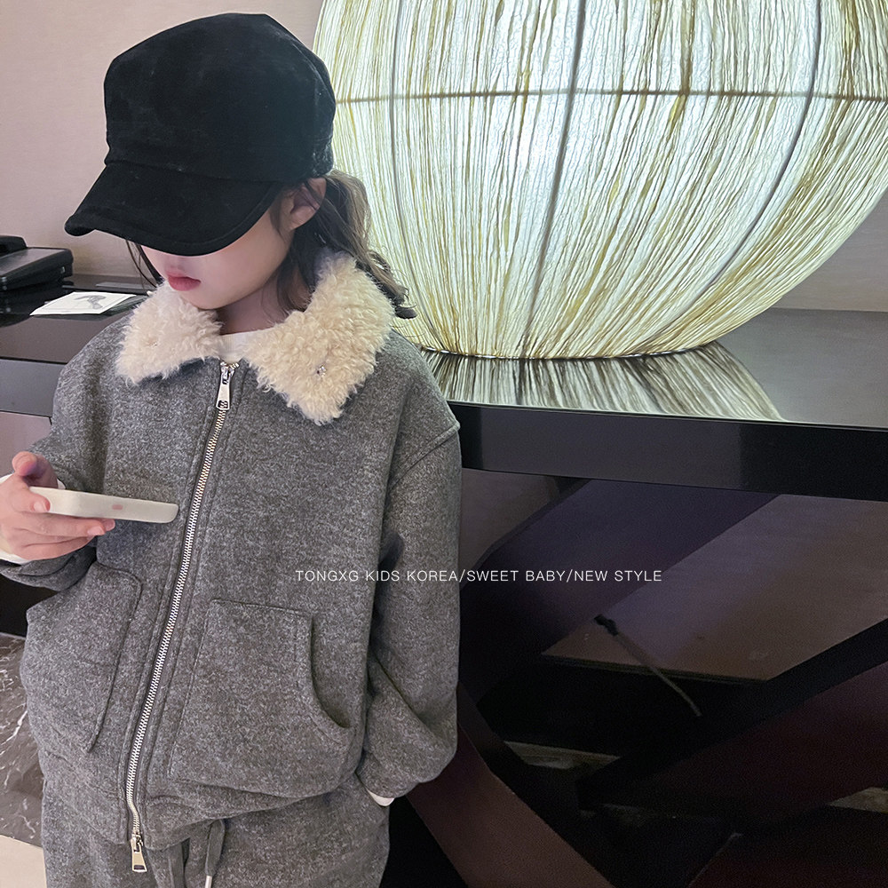 潼小乖定制2025秋冬新款加厚卫衣套装毛领外套上衣+加厚长裤5q166,童装/婴儿装/亲子装,套装,淘宝优惠券,粉丝福利购,淘宝优惠卷