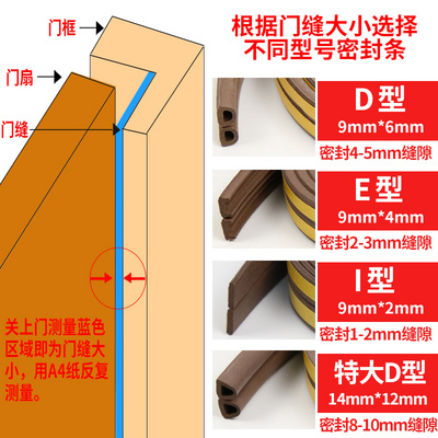 防盗门密封条门缝门底隔音贴门窗自粘型胶条塑钢窗户挡风神器防风