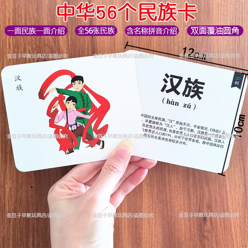 儿童启蒙认知中华56个民族卡片
