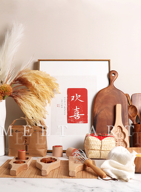 侘寂样板间厨房组合仿真月饼饰品