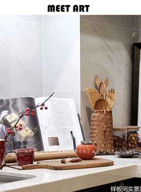 新中式风格样板间厨房摆件装饰菜谱书架不锈钢锅铁锅软装饰品