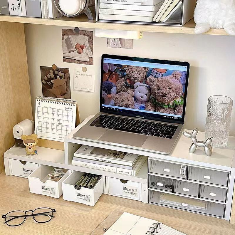 双层桌面置物架电脑增高架宿舍办公桌书桌改造好物学生工位收纳盒