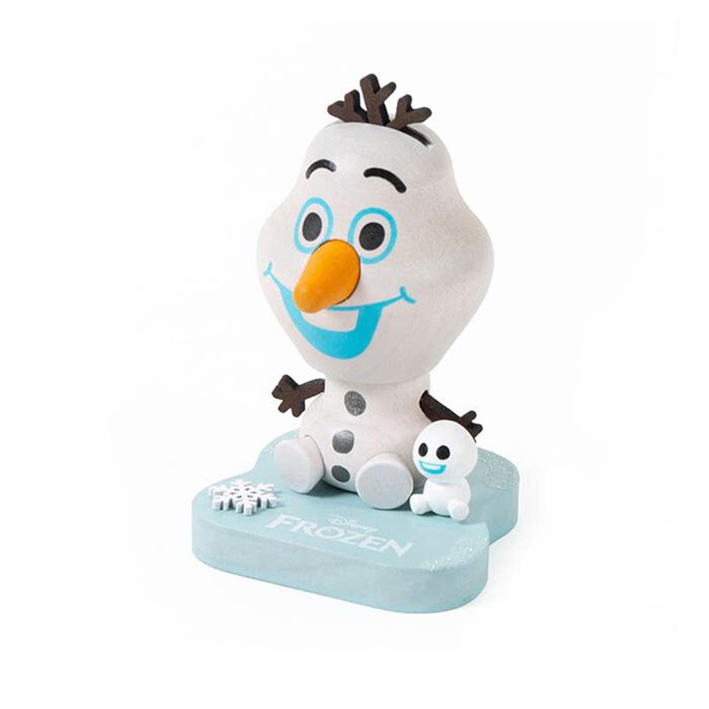 jeancard正版冰雪奇缘frozen可爱雪宝木质车载弹簧摇头装饰车摆件