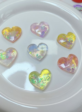 【对对碰】透明爱心diy树脂发夹奶油胶手机壳材料平底创意潮流