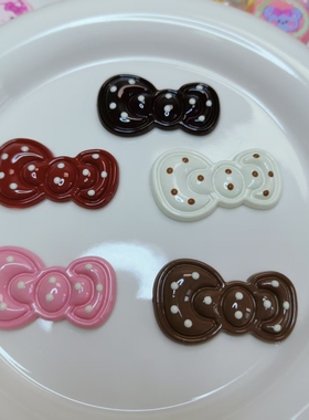 【连连看】大号波点蝴蝶结diy个性材料摆件创意手作发夹奶油胶饰