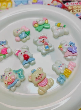 【对对碰】可爱萌兔手工diy树脂发夹手机壳奶油胶玩具创意潮流