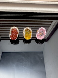 天然碧玺戒指九尾狐戒指女款轻奢小众设计感高级食指戒