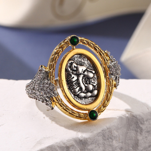 复古锆石人像戒指中古vintage宫廷风高级感小众设计金色手饰戒指