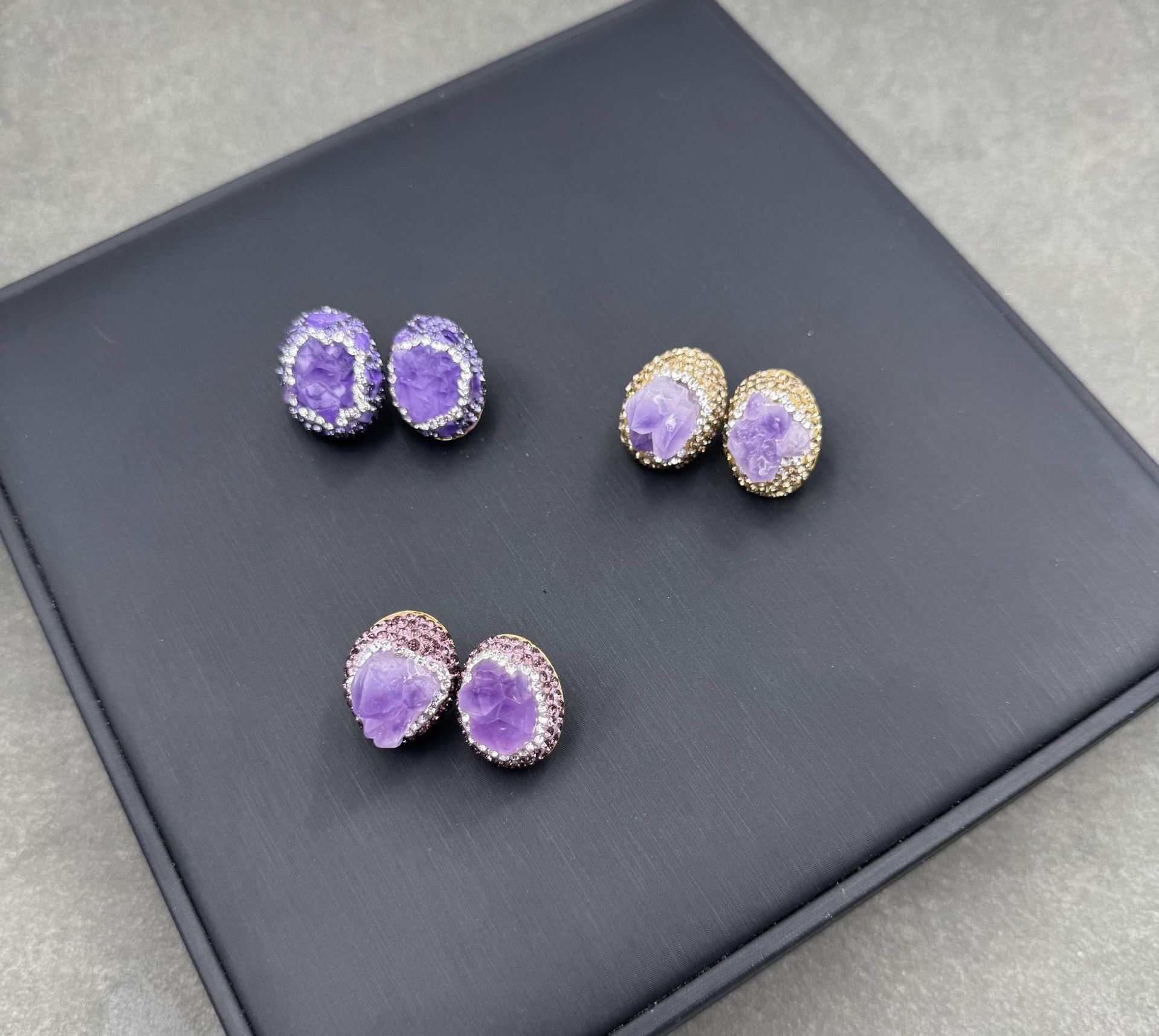 新款天然紫水晶镶嵌耳钉高级复古满钻耳饰个性晚装轻奢宴会饰品,饰品/流行首饰/时尚饰品新,耳钉,淘宝优惠券,粉丝福利购,淘宝优惠卷