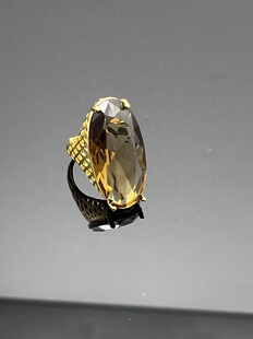 大主石复古土耳其苏丹石可变色戒指女小众设计感高级轻奢食指戒