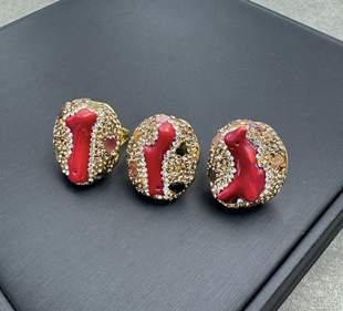 新款红色系戒指天然宝石镶嵌轻奢中古小众高级镶钻指环