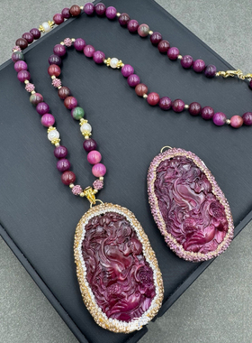 新款粉压贝苏俱来毛衣链抖音直播款福袋项链原创设计首饰