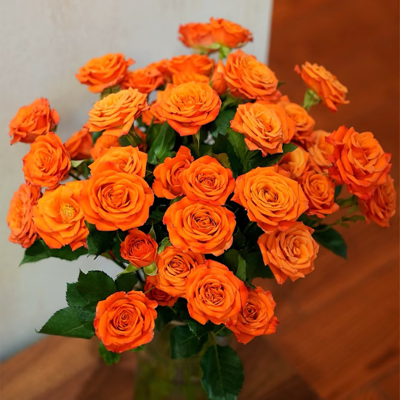 多头小玫瑰泡泡云南直发鲜花花束速递同城橙色芭比520情人节礼物