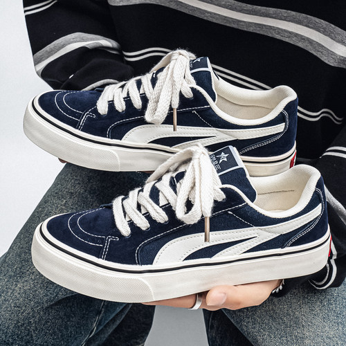 男鞋子潮鞋2025秋季新款低帮帆布鞋男生百搭ins网红港风滑板鞋男