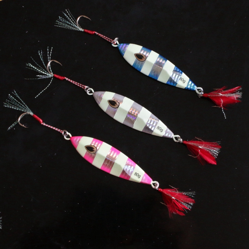 海钓深水海洋拖钓铅鱼慢摇铁板饵鱼饵鱼钩假饵路亚饵60G/80G/100g