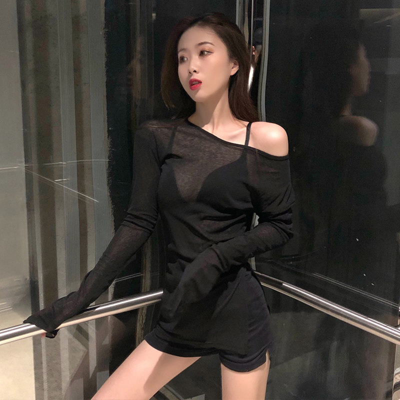 夏季2025新款防晒罩衫上衣服女薄款长袖网纱百搭外套头ins潮原宿