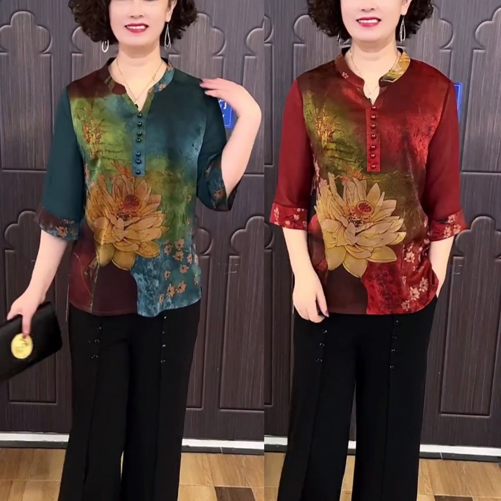 阔太太衬衫女桑蚕丝真丝上衣夏