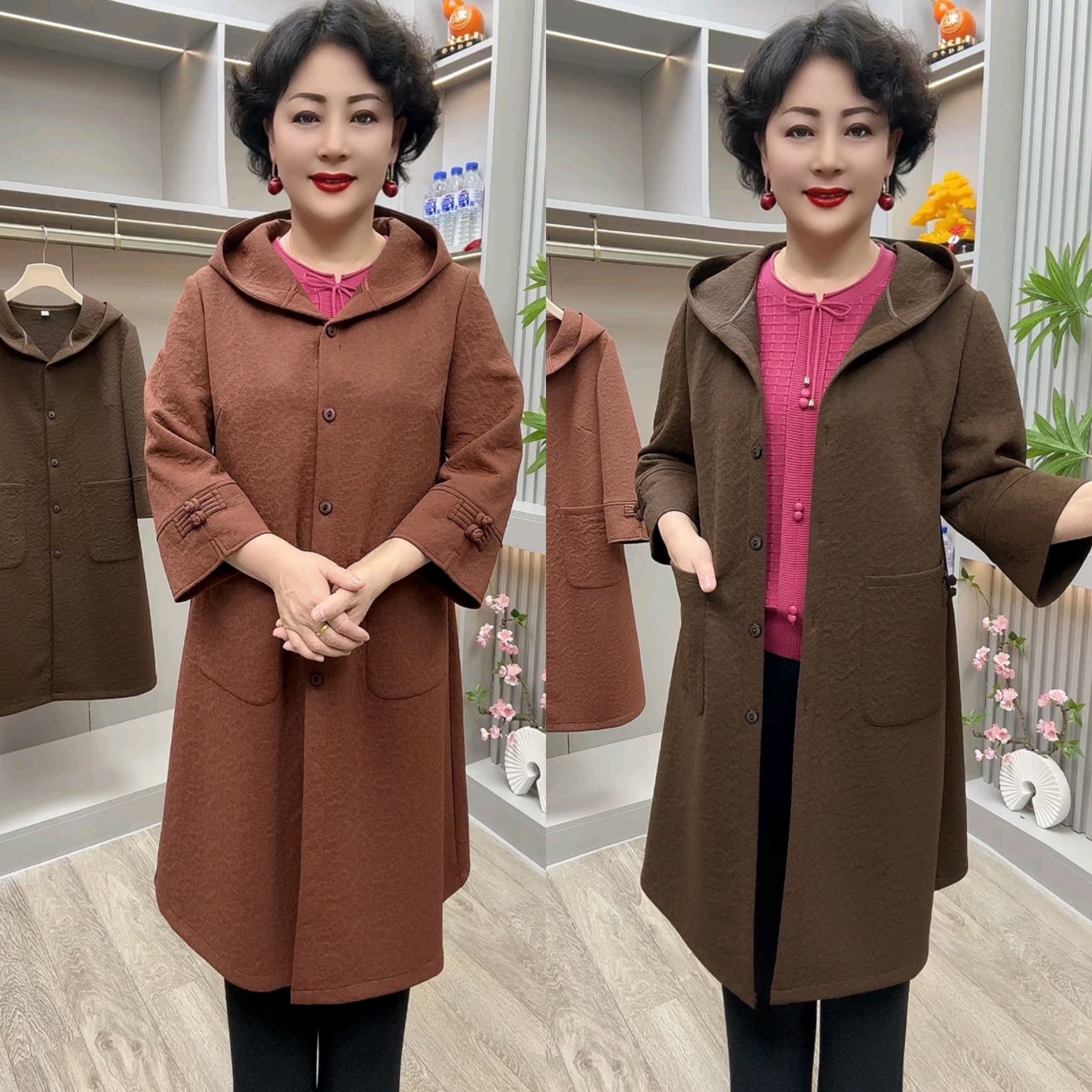 胖mm大码风衣外套高级感中长款春秋新款显瘦气质韩版宽松休闲连帽