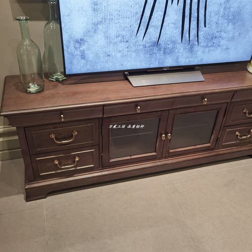 美克art家具变迁迷情电视柜 简约美式实木复古做旧电视柜地柜定制