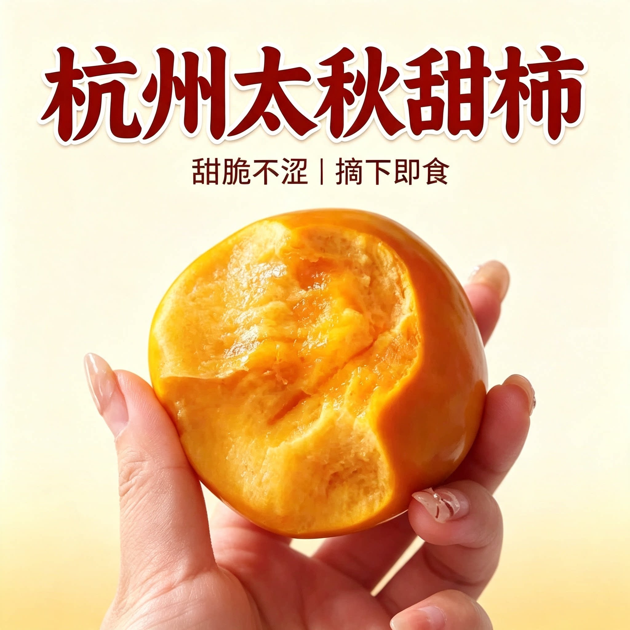 正宗杭州塘栖太秋金奖无涩脆甜柿