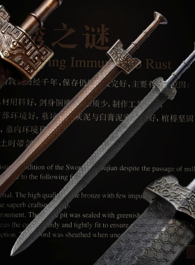 龙泉汉王剑铜越重剑影视道具冷兵器摆件越王勾践青铜剑工艺未开刃