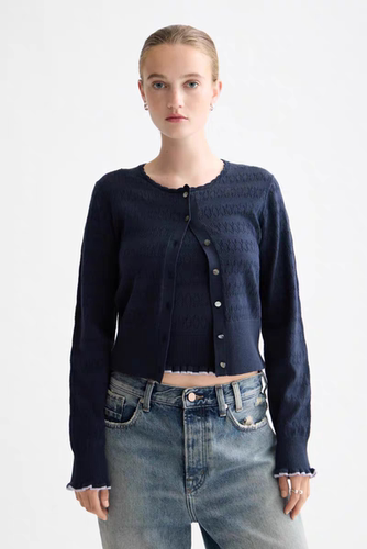 荷兰苏打scotch soda春秋开衫外套棉镂空钩花长袖女装外贸原单