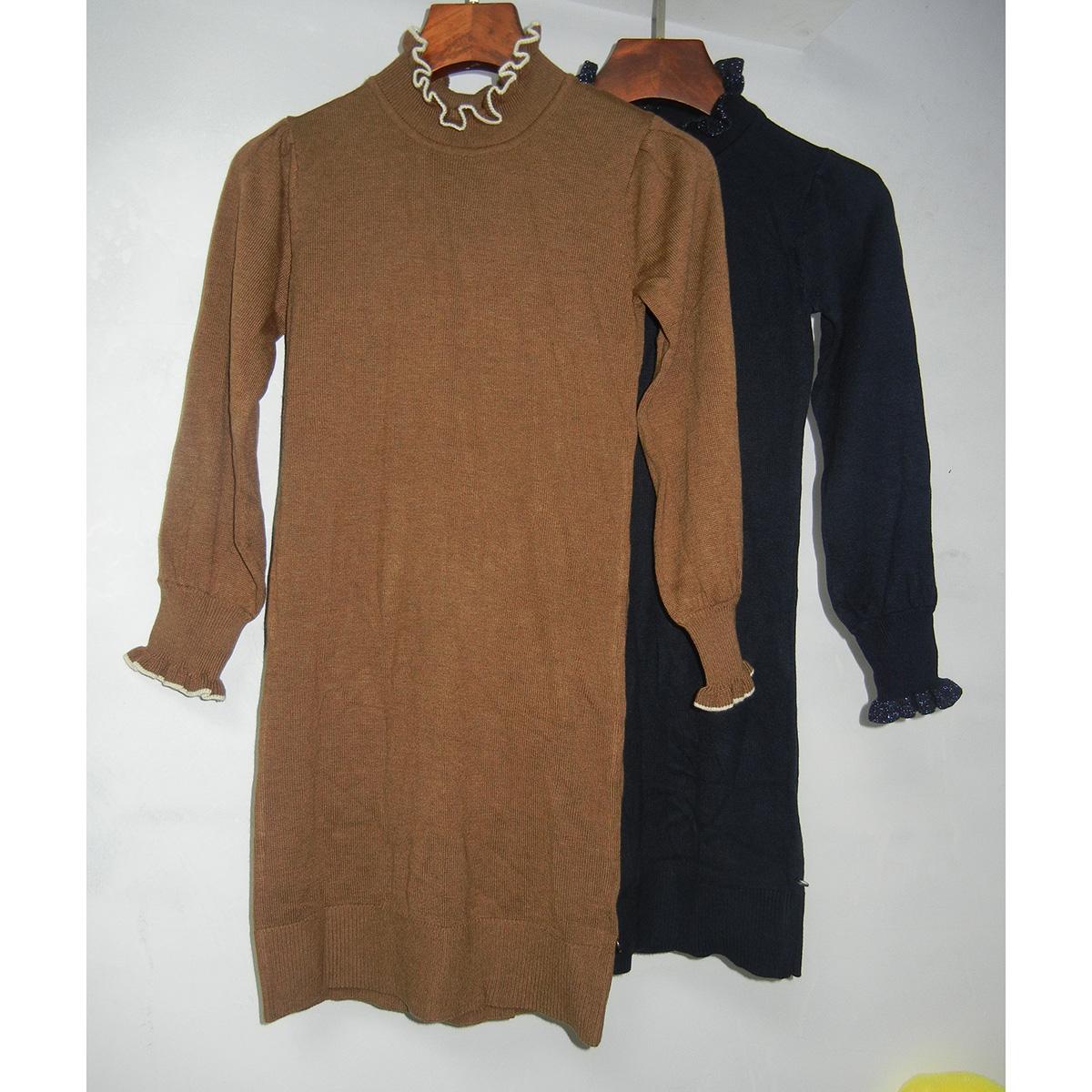 外贸原单秋冬新款女童针织连衣裙