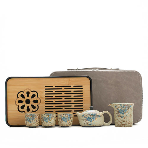 火石红手绘陶瓷茶壶家用西施壶中式泡茶壶套装高档功夫茶具礼盒装