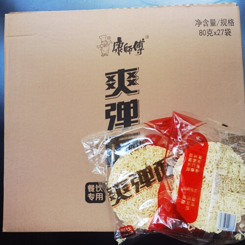 康师傅爽弹面整箱80克*27袋装商用独立袋油炸方便面餐饮用速食面