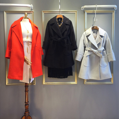 驼色双面羊绒大衣秋冬外套