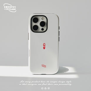 原创设计 适用于苹果 iosco 手机壳 韩菲半包磨砂 max 简约扑克 简约 二合一菲林全包 pro