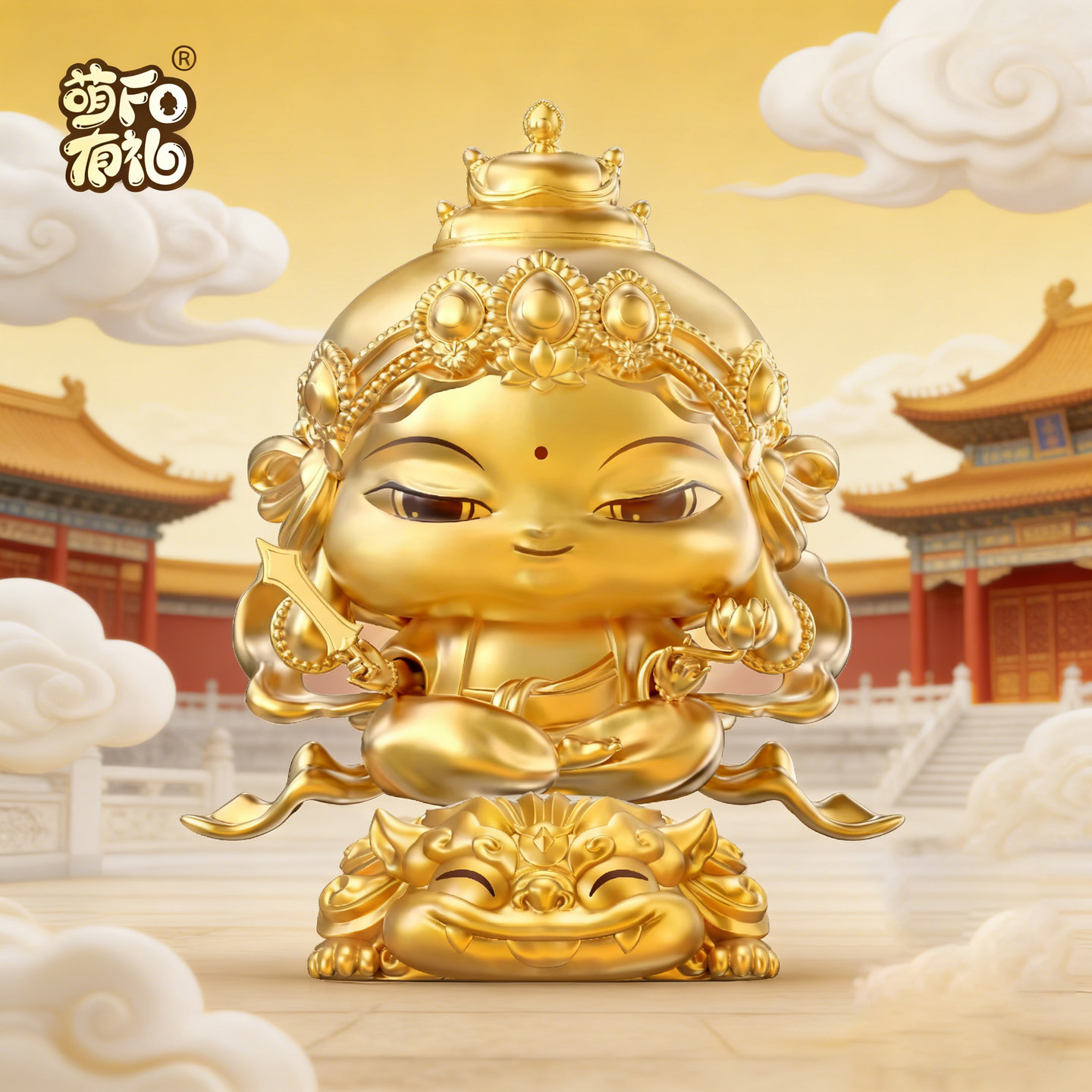 2026新款金色可爱文殊菩萨卡通手办摆件幸运符潮玩好运礼品盲盒