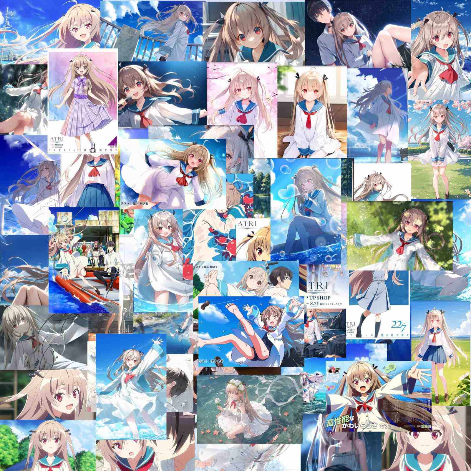 50张亚托莉我挚爱的时光女孩滑板冰箱行李箱电瓶车吉他涂鸦贴纸,3C数码配件,笔记本个性小贴纸,淘宝优惠券,粉丝福利购,淘宝优惠卷