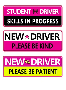 亚马逊新手司机汽车贴纸 STUDENT DRIVER学生新手安全PVC防水