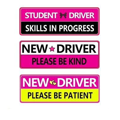 亚马逊新手司机汽车贴纸 STUDENT DRIVER学生新手安全PVC防水