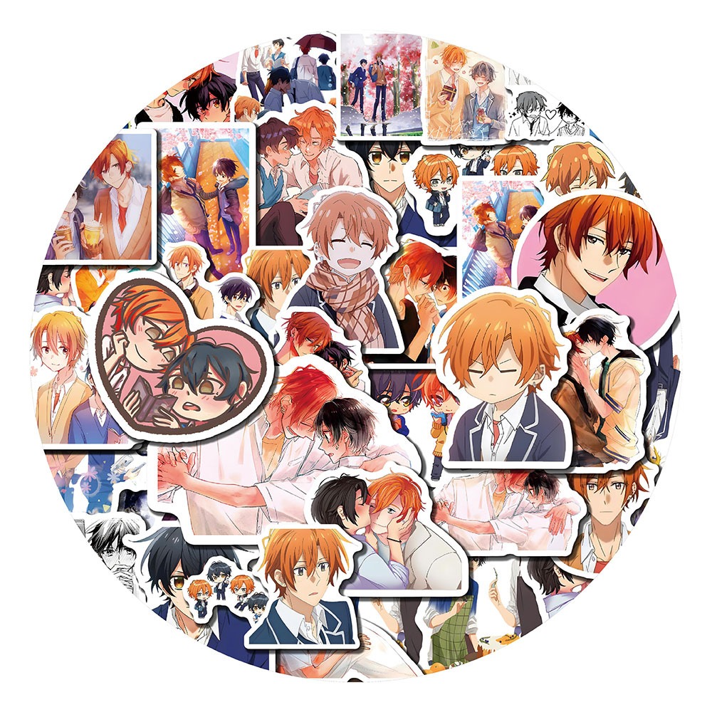 60张佐佐木与宫野贴纸涂鸦装饰滑板车桌面吉他行李箱防水贴画