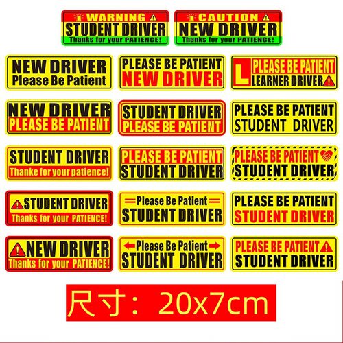 亚马逊student driver新手实习司机汽车贴纸 NEW DRIVER防水贴纸