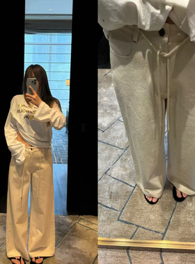 wann现货 原色牛仔裤中低腰显瘦休闲裤直筒微阔腿裤