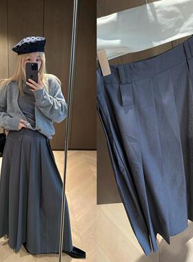 2025wann 气质老钱 精纺羊毛百褶垂感长裙半身裙dm