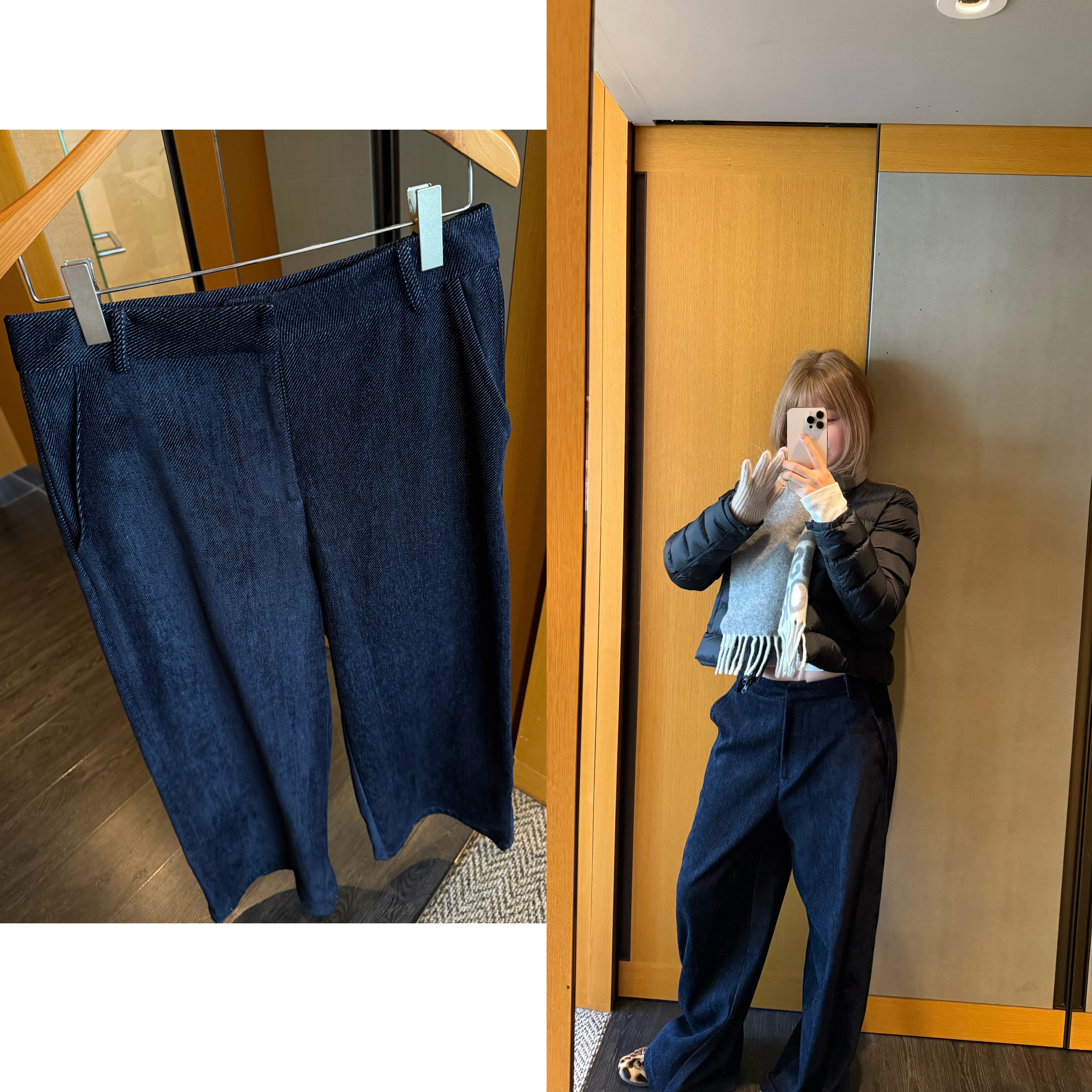 wann 夸夸好裤 粗斜纹雪尼尔灯芯绒直筒显瘦牛仔裤阔腿拖地休闲裤