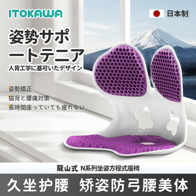 日本本土ITOKAWA护腰坐垫座姿椅腰部支撑人体工学椅久坐神器驼背