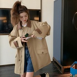 现货！168-9139拼皮风衣P135控188，女装风衣，浙宝168