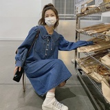 【现货】领子可脱卸不挑人牛仔连衣裙160A-9138-P115-K168，女装连衣裙，浙宝168