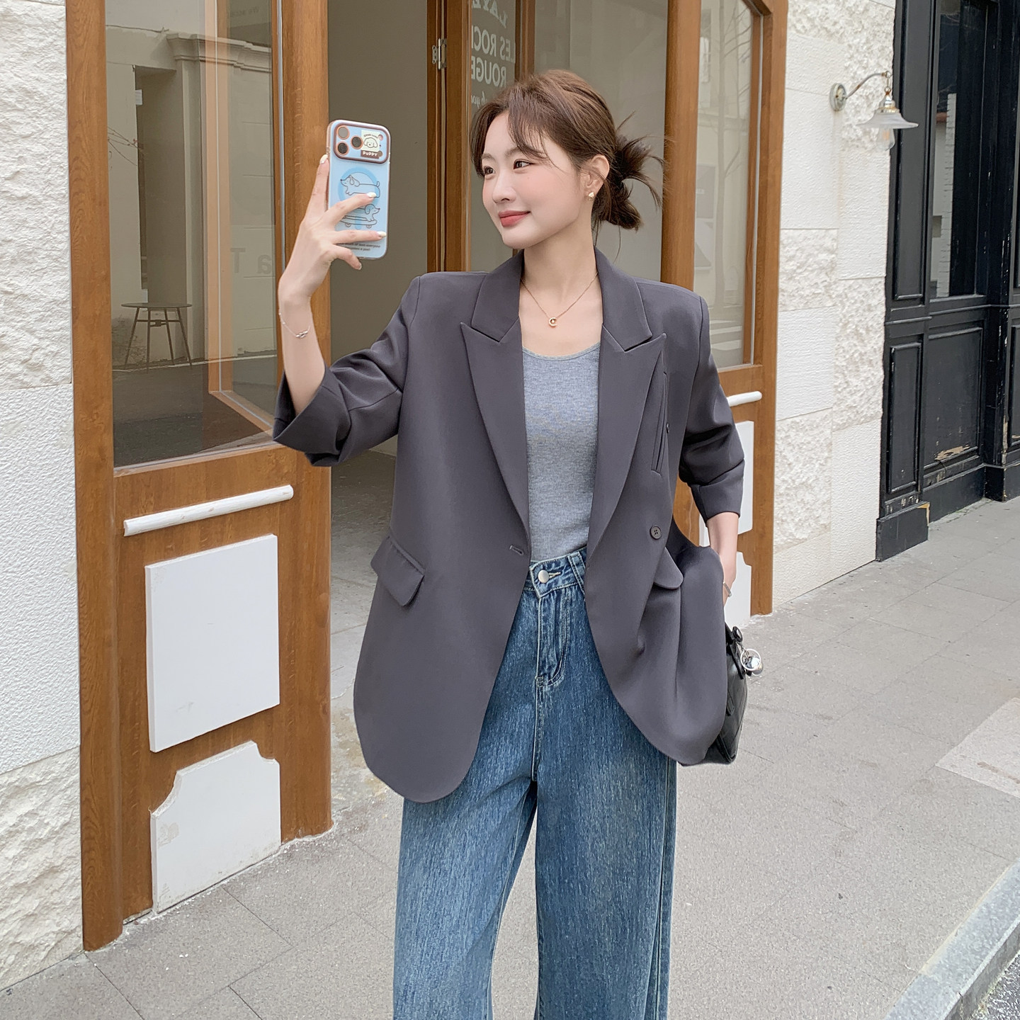 新款现货！ZB168-H626灰色西装外套P155控248,女装西装,浙宝168