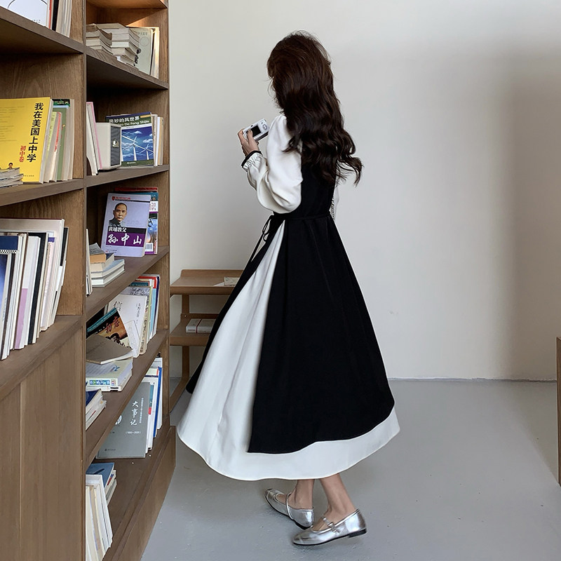甜美学院风大方得体衬衫连衣裙女2025秋季新款超火好看松弛感长裙,女装连衣裙,浙宝168