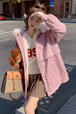 粉色大毛领派克服女2024冬季新款韩系爆款减龄加绒加厚棉服外套潮，女装棉衣/棉服，浙宝168