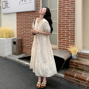 初恋甜美风连衣裙女夏收腰显瘦纯欲小众不撞款绝美别致韩系仙女裙图片