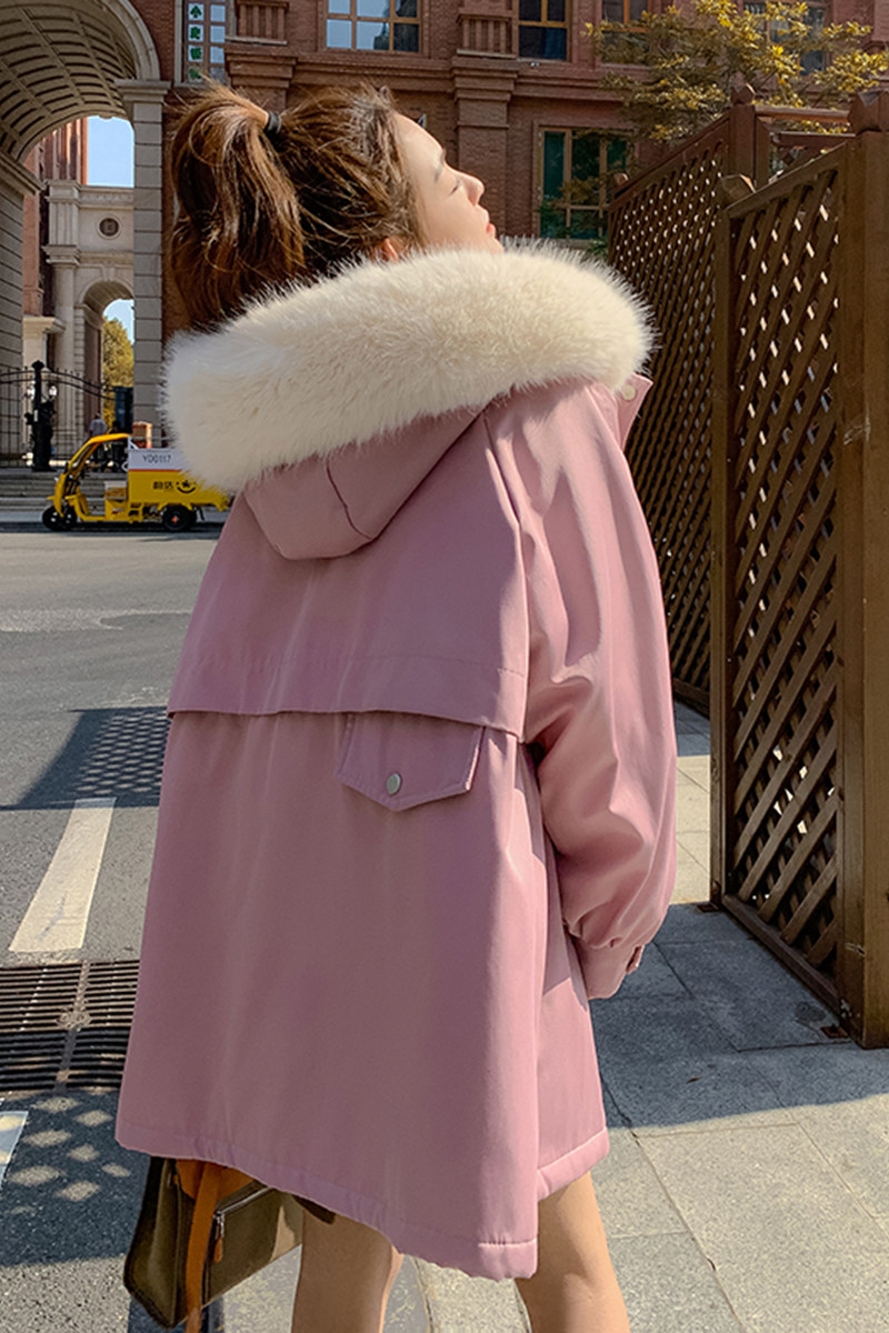 现货数据好！168-9162连帽大毛领韩系派克服P195控278,女装派克服,浙宝168