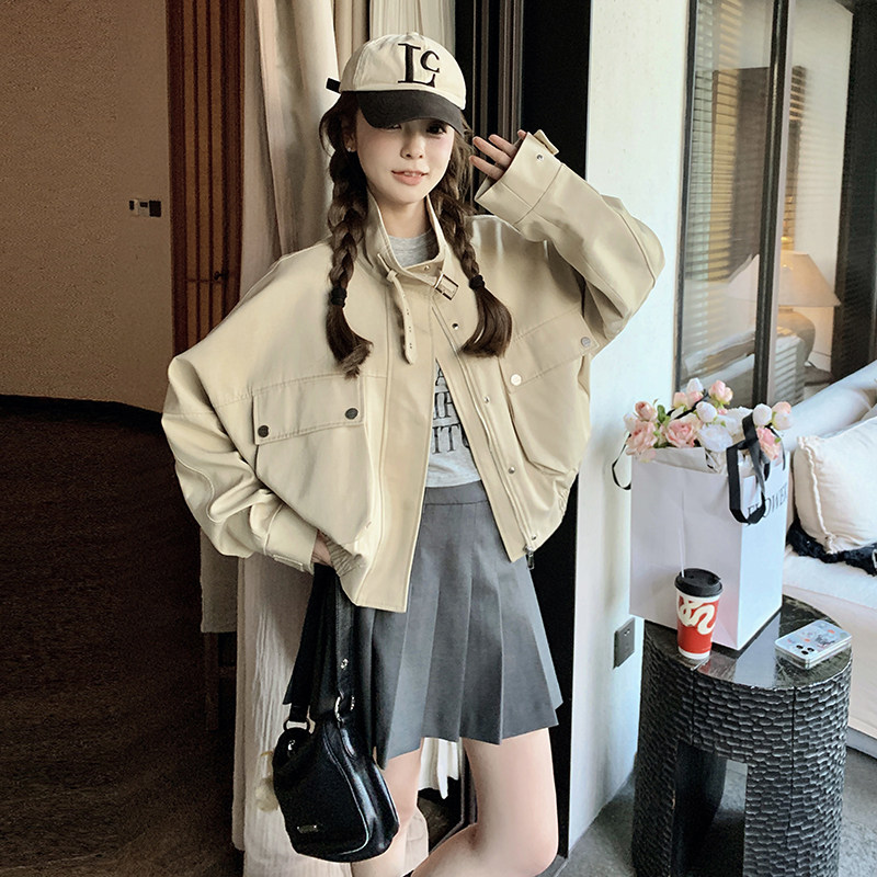现货数据好！168-H115卡其立体口袋短外套P145控218,女装短外套,浙宝168